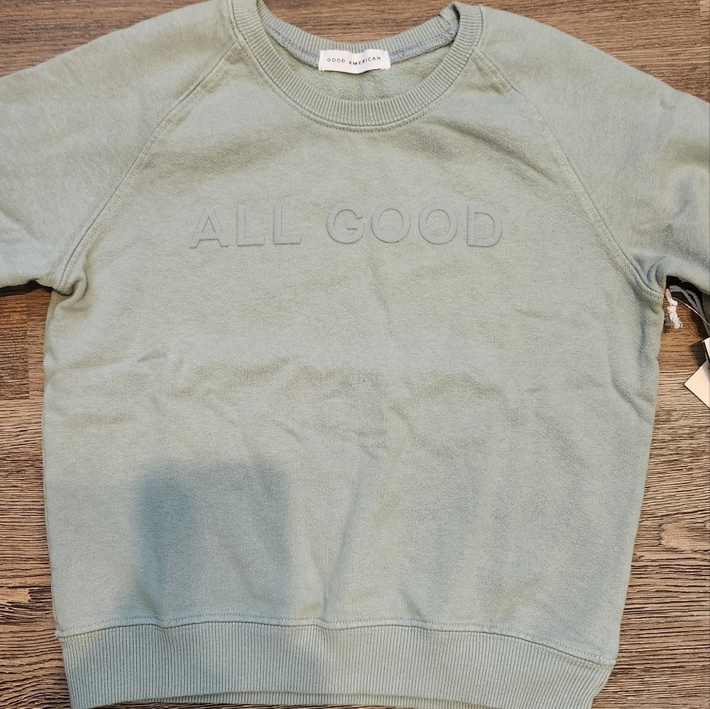 NWT Good American Kids Crewneck Sweater